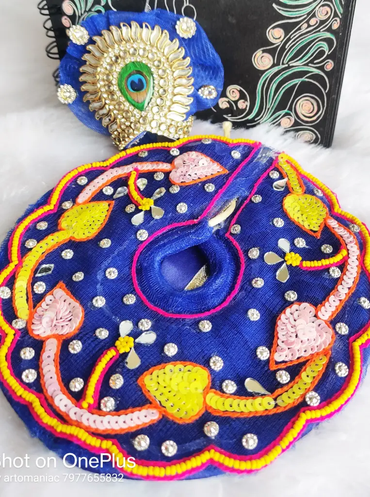  Blue Dress with Sippi Handwork for Laddu Gopal "LG293"