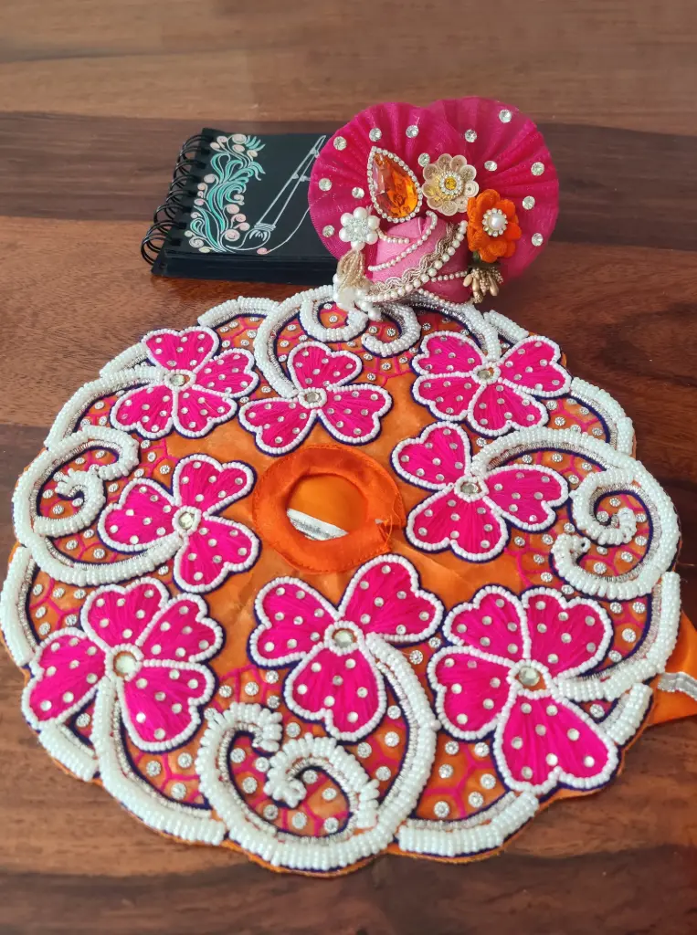 Pink Thread Flower Laddu Gopal Dress "LG48"