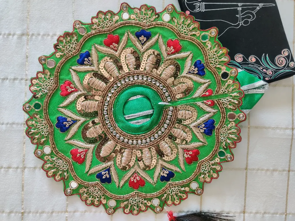 Green Dress with Heavy Zari Work For Laddu Gopal "LG78"