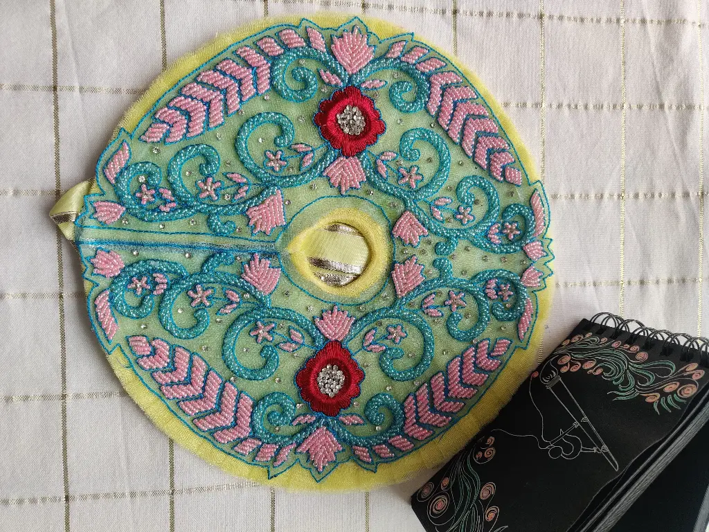 Pearl Hand Embroidery Laddu Gopal Dress "LG87" (5no., Lemon Yellow)