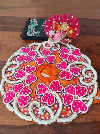  Pink Thread Flower Laddu Gopal Dress "LG48"