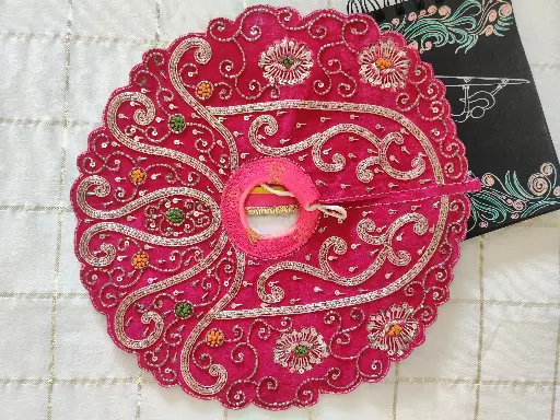  Pink Velvet Laddu Gopal Dress with Zari work "LG81"